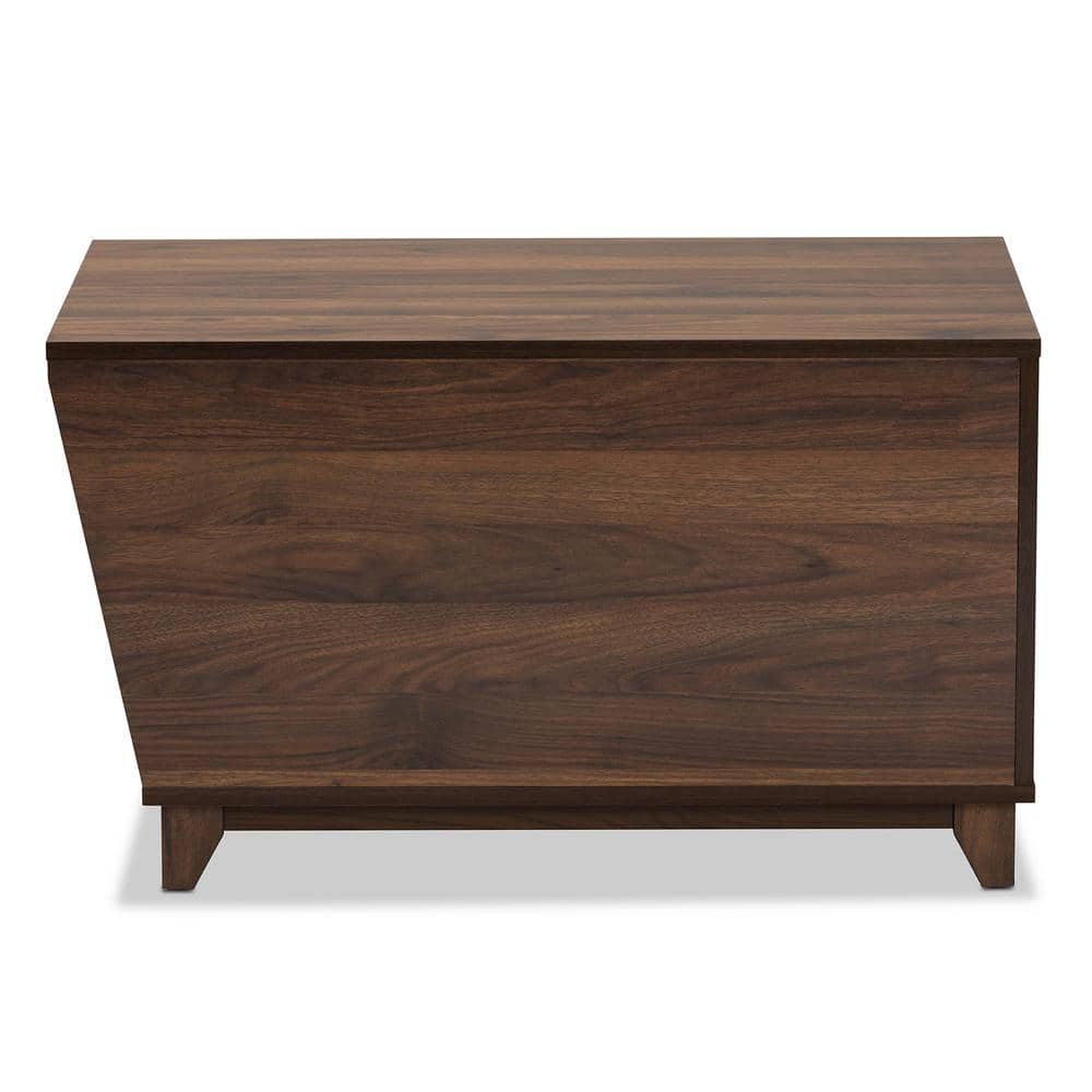 Walnut Brown Finished Wood Modern Cat Litter Box Cover House