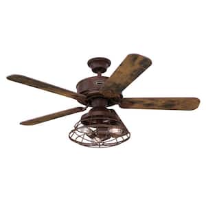 Barnett 48 in. LED Barnwood Ceiling Fan with Light Kit and Remote Control