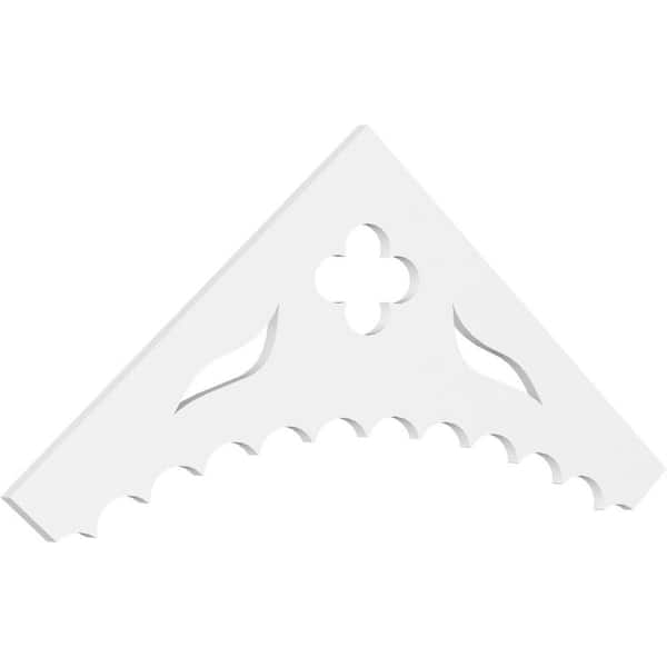 Ekena Millwork 1 in. x 72 in. x 27 in. (9/12) Pitch Wellington Gable Pediment Architectural Grade PVC Moulding