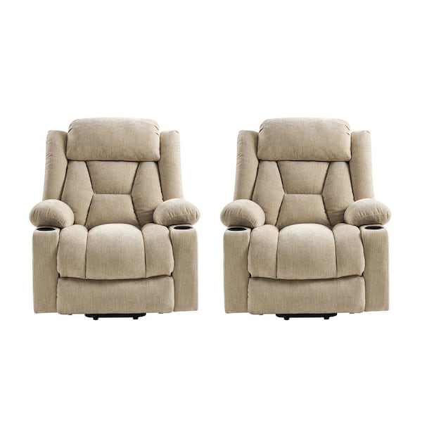 Lazzara Millington Grayish Brown Microfiber Manual Recliner
