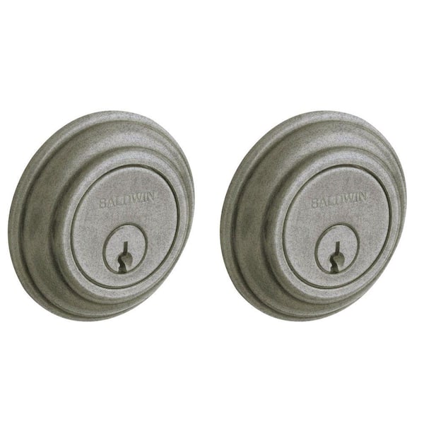 Baldwin Traditional Distressed Antique Nickel Double Cylinder Deadbolt