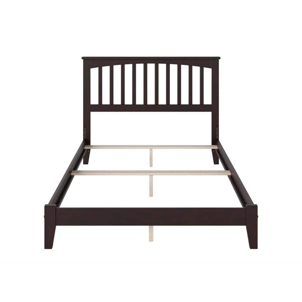 Espresso Mission-Style Full Bed with USB Ports and Wood Headboard