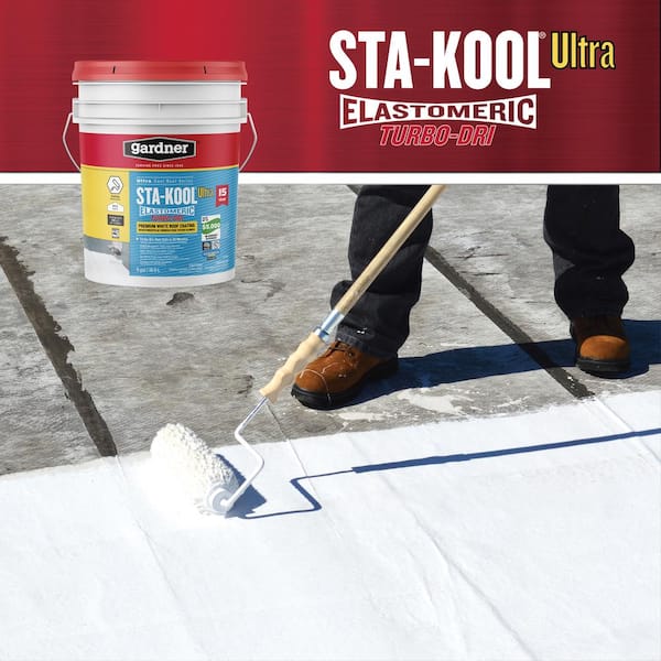 Gardner Sta-Kool 15 Yr TURBO-Dri Elastomeric Roof Coating - White - 5 Gallon