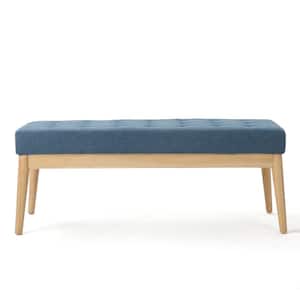 Saxon Blue Fabric Upholstered Bench