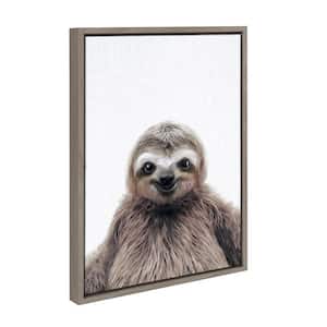 Sylvie "Sloth Color" by Tai Prints Framed Canvas Wall Art