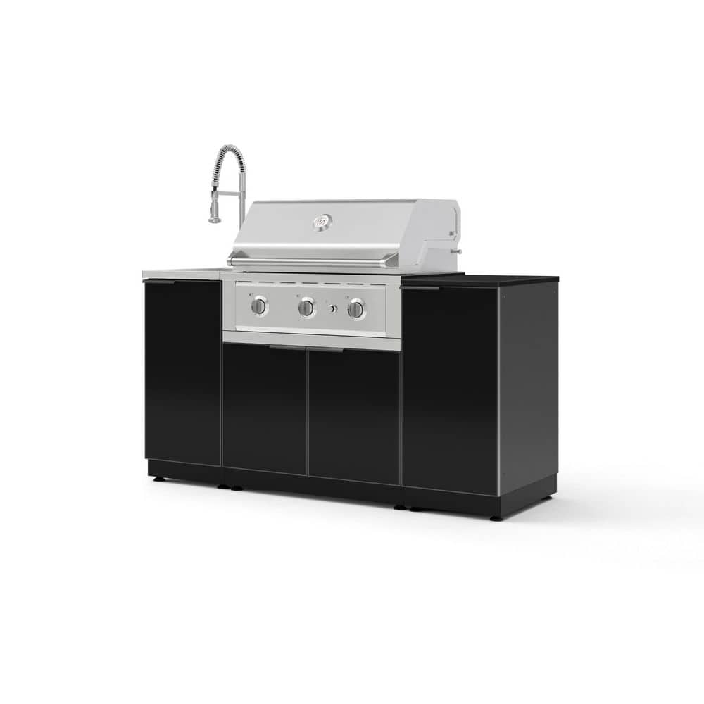 "Outdoor Kitchen 5-Piece 3-Burners Propane Grill Island in Black w/33"" Performance Grill & Dekton Sirius-Countertop" price history on PriceWatchPro