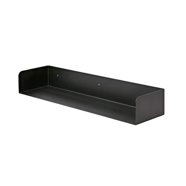Dolle SHOWCASE 31.5 in. x 7.9 in. x 4.5 in. Black Steel Metal Decorative Wall Shelf with Brackets