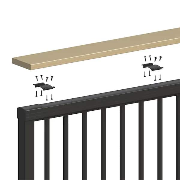 1.29 in. H x 2 in. W Matte Black Aluminum Deck Railing Drink Rail Adapter