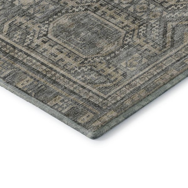 Mayfield Premium Machine Washable Abstract AMF1920 Pewter 10 ft. x 14 ft. Area Rug