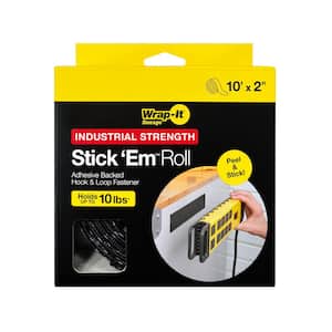10 ft. x 2 in. Stick 'Ems Industrial Strength Adhesive Backed Hook and Loop Tape Roll