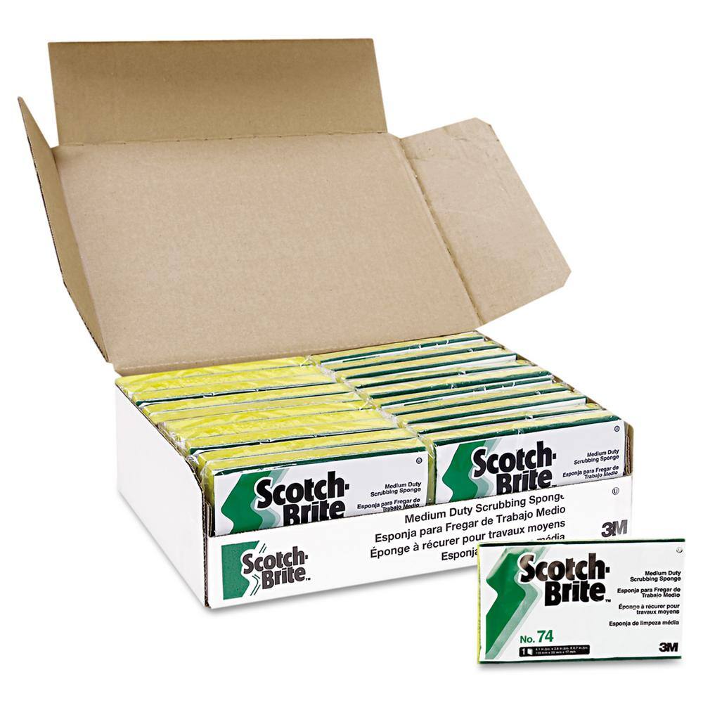Scotch-Brite Medium-Duty Green and Yellow Scrubbing Sponge