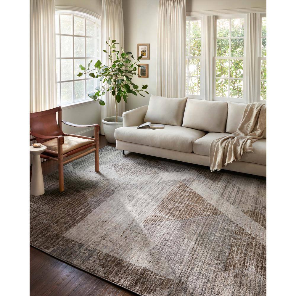 Austen Stone & Bark Geometric 11'-2" x 15' Wool Blend Area Rug