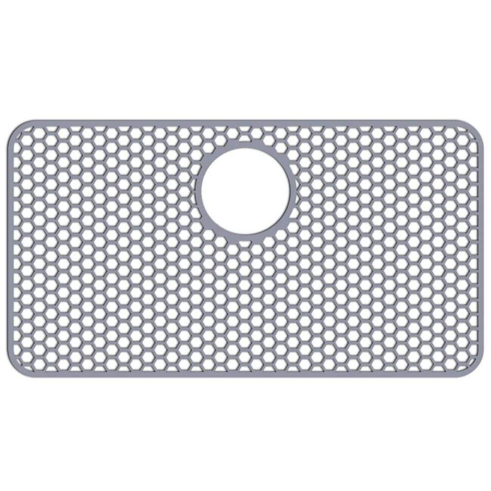 0.37 in. H x 26 in. W x 14 in. D Silicone Sink Protector with Rear Drain, Non-Slip Heat Resistant Grid Mat, Gray price history on PriceWatchPro