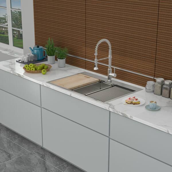 Reviews for Staykiwi 33 in. Drop in. Single Bowl 18 Gauge