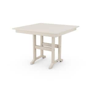 Farmhouse Sand 37 in. Square Plastic Outdoor Dining Table