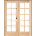 MMI Door 60 In. X 80 In. Left Hand Active Unfinished Pine Glass 15-Lite ...