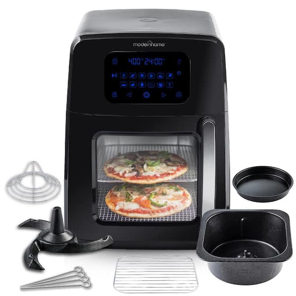 modernhome 8 Qt. Air Fryer Oven with Auto-Stirring, Full Accessory Set with Racks, Pans and 12-Cooking Presets, Recipe Book