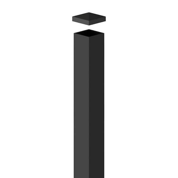 Freedom 9-ft H x 2-1/2-in W Black Aluminum Decorative End Fence Post