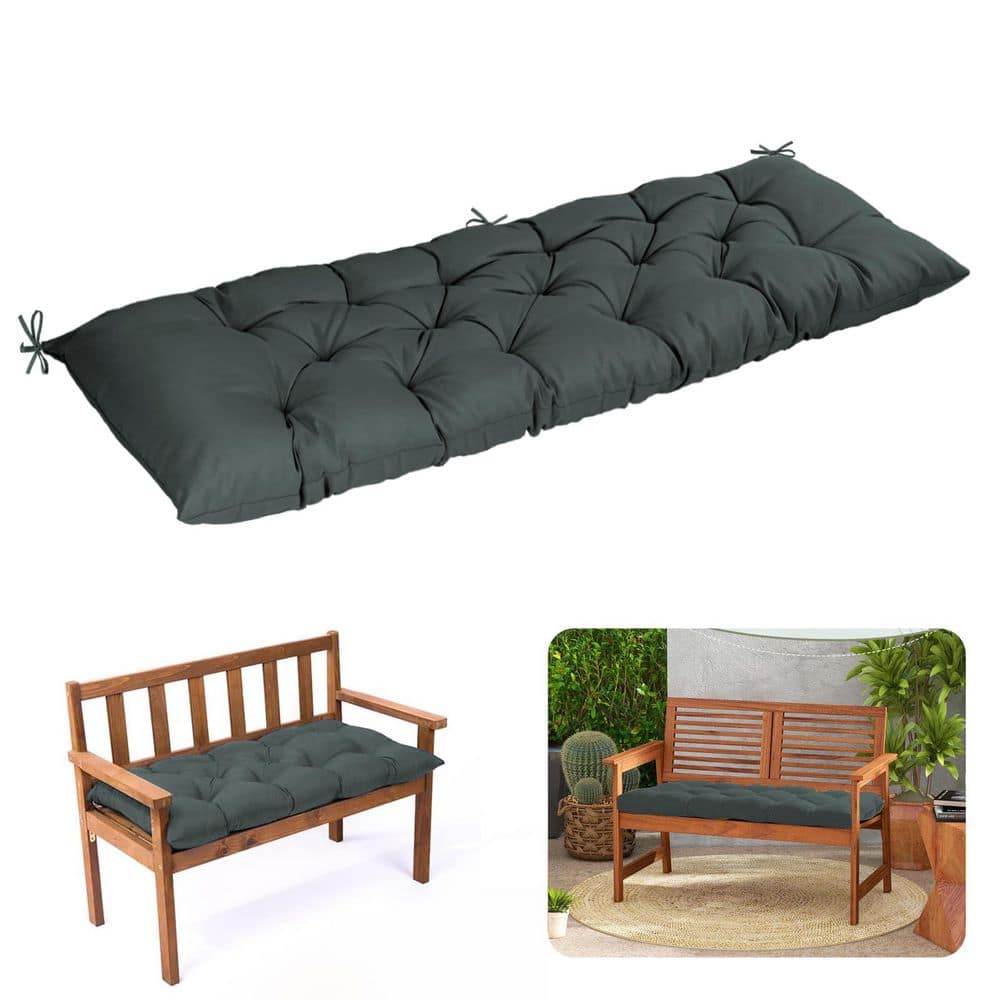 60 in. x 20 in. Outdoor Tufted Bench Cushion for Patio Furniture, Wicker Settee Loveseat Seat Cushion in Dark Gray price history on PriceWatchPro