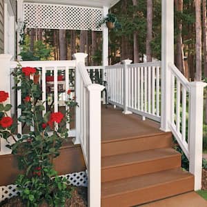 Bella Premier Series 6 ft. x 36 in. White Vinyl Deck Stair Rail Kit with Square Balusters