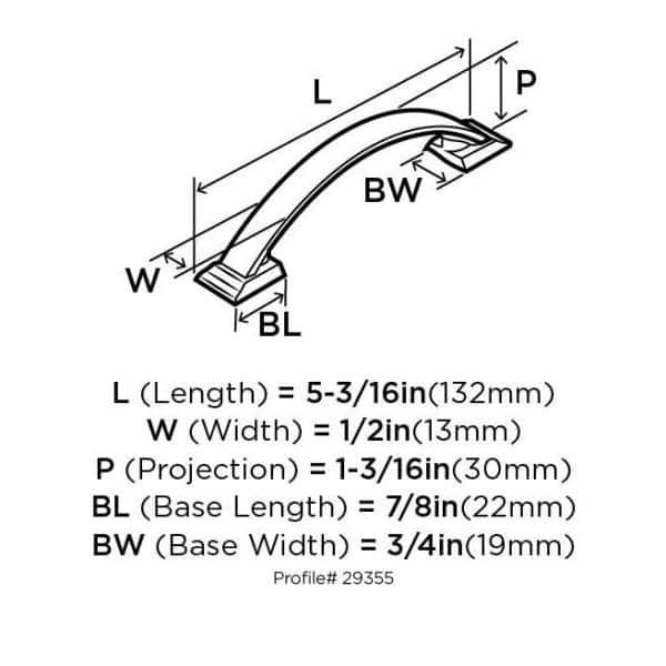 Polished Nickel 3-3/4 inch Cabinet Pull with Mounting Hardware