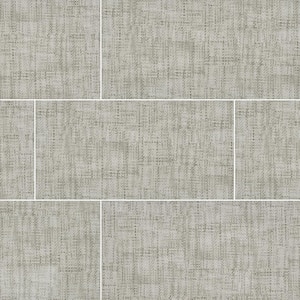 Tektile Crosshatch Gray 12 in. x 24 in. Matte Porcelain Stone Look Floor and Wall Tile (40-cases/560 sq. ft./pallet)