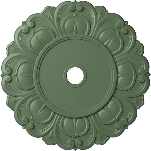 Ekena Millwork 1-1/8" x 32-1/4" x 32-1/4" Polyurethane Angel Ceiling , Hand-Painted Athenian Green