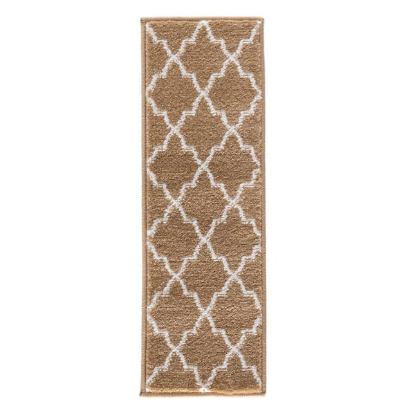 SUSSEXHOME Trellisville Collection Beige 9 in. x 28 in. Polypropylene Stair Tread Cover (Set of 13)