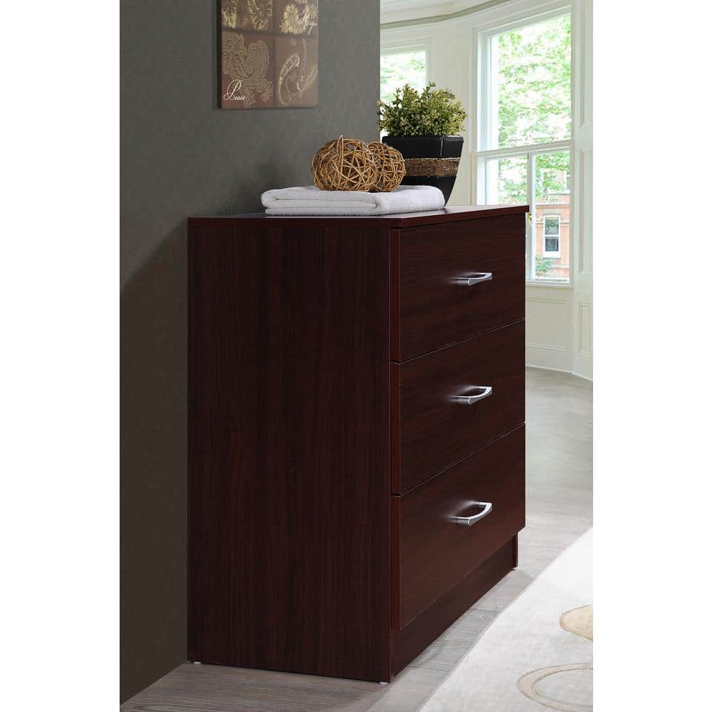 Mahogany 3-Drawer Chest with Dovetail Joinery