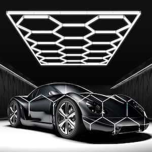 1.6 ft. 6500K Integrated LED White Strip Light Fixture 108000LM Hexagon Garage Light (14 HEX)