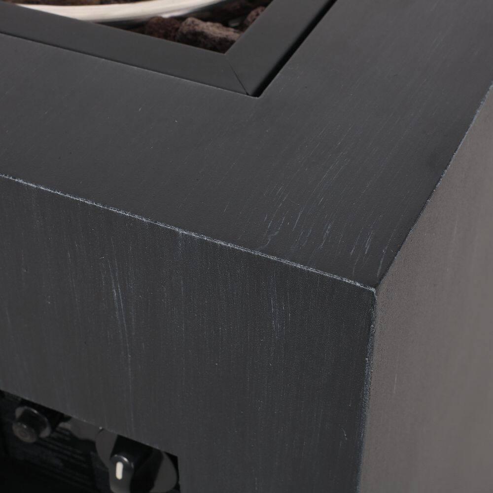 Sleek Black Metal 30,000 BTU Propane Fire Pit Table