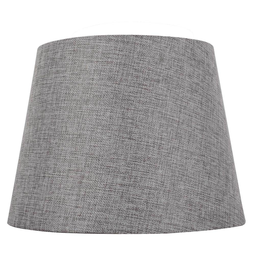 Hampton Bay Mix and Match 12 in. Dia x 9 in. H Gray Round Midsize Lamp