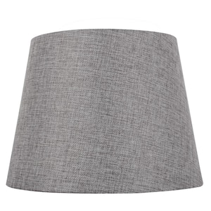 Mix and Match 12 in. Dia x 9 in. H Gray Round Midsize Lamp Shade