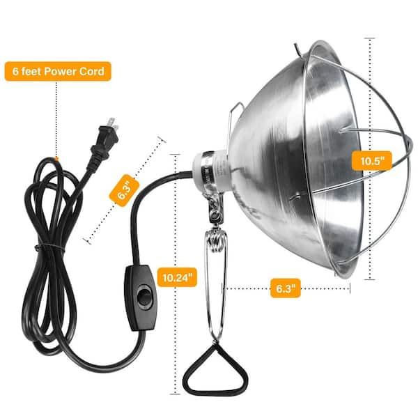 10.5 in. 120V Silver Integrated LED Work Light with 250W E26 Ceramic Socket and 6 ft. Cord (No Bulb Included)