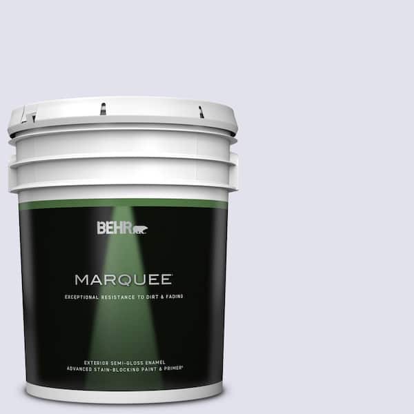 BEHR MARQUEE 5 gal. #M550-1 White Lavender Semi-Gloss Enamel Exterior Paint & Primer