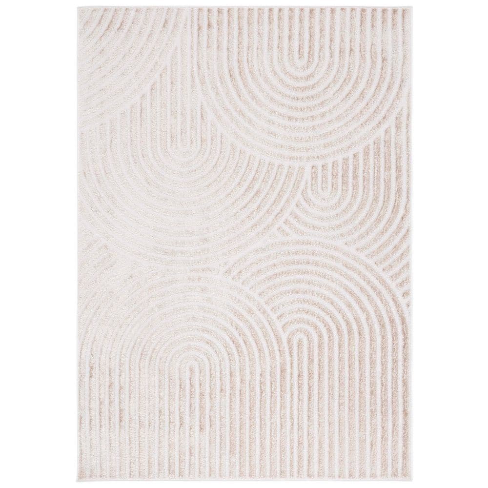 Maya Taupe/Ivory 4 ft. x 6 ft. Zen Arches Area Rug price history on PriceWatchPro
