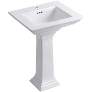Memoirs Stately Ceramic Pedestal Bathroom Sink Combo in White with Overflow Drain