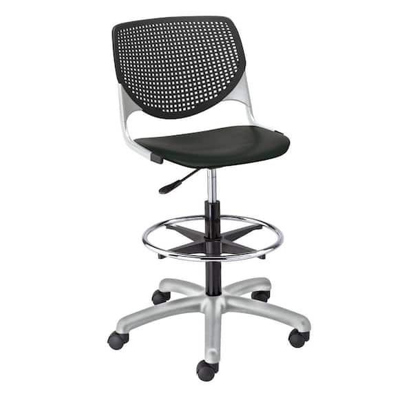 KFI FURNITURE, LLC KOOL Black Polypropylene Seat Drafting Chair