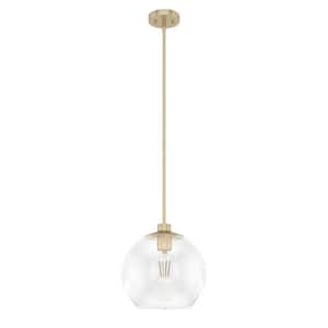 Xidane 1-Light Alturas Gold Crystal Pendant Light with Clear Glass Shades