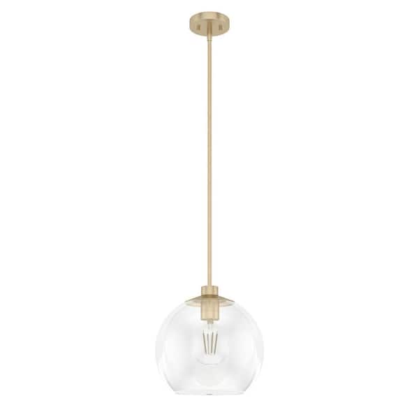Xidane 1-Light Alturas Gold Crystal Pendant Light with Clear Glass Shades