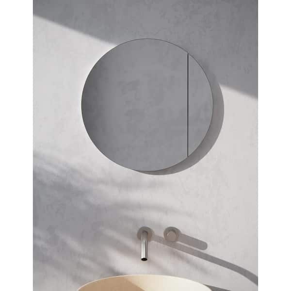 Orsa 24 in. W x 24 in. H x 4.75 in. D White Recessed Medicine Cabinet with Mirror