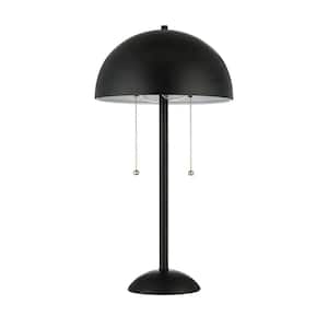 21 in. Black Modern Table Lamp with Shade and LED Bulb Included