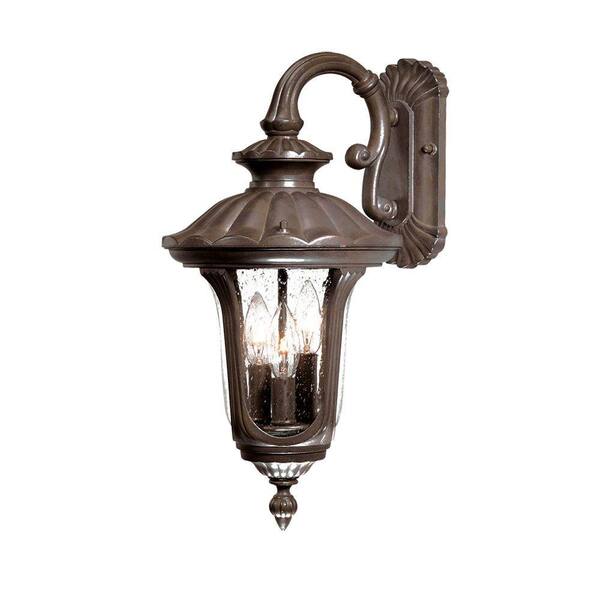 Acclaim Lighting Augusta Collection 3-Light Burled Walnut Outdoor Wall-Mount Light Fixture