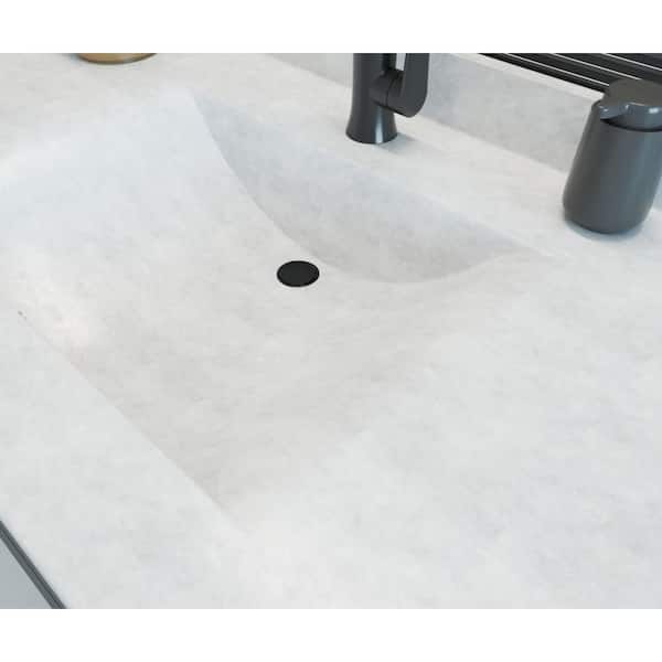 Contour 43 in. W x 22 in. D Solid Surface Vanity Top with Sink in Ice