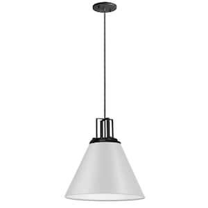 Sonus 1-Light Matte White and Matte Black Contemporary Pendant Light