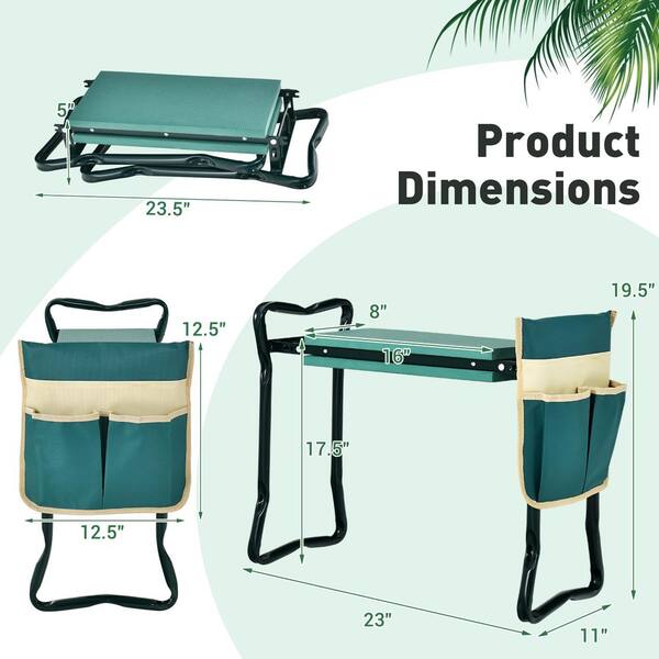 thumbnail image 2 of Garden Kneeler Seat With EVA Pad - Stainless Steel Knee Stool For Gardening & Outdoor Work 2 of 6