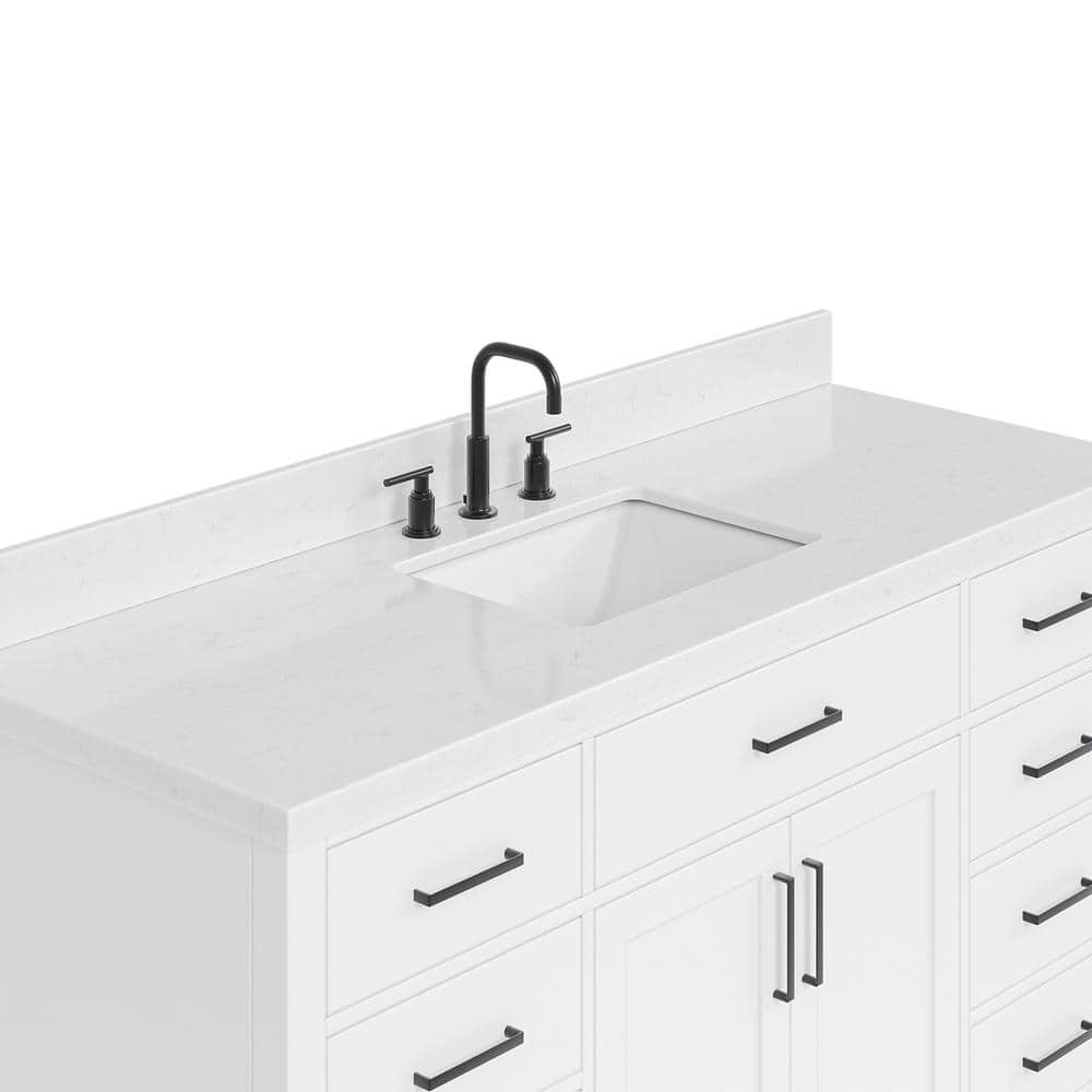 Hepburn 60" White Hardwood Single Basin Vanity Set