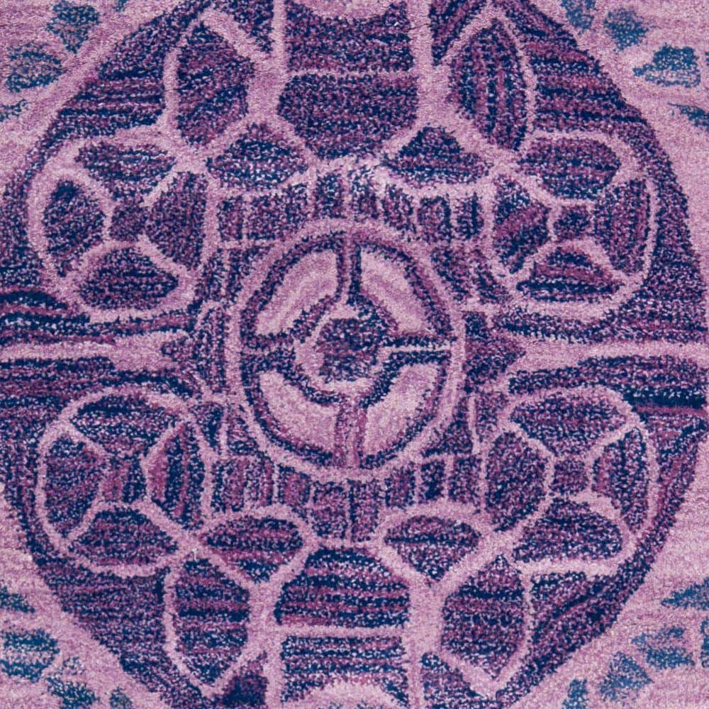 Purple Hand-Tufted Wool 4' x 6' Rectangular Area Rug