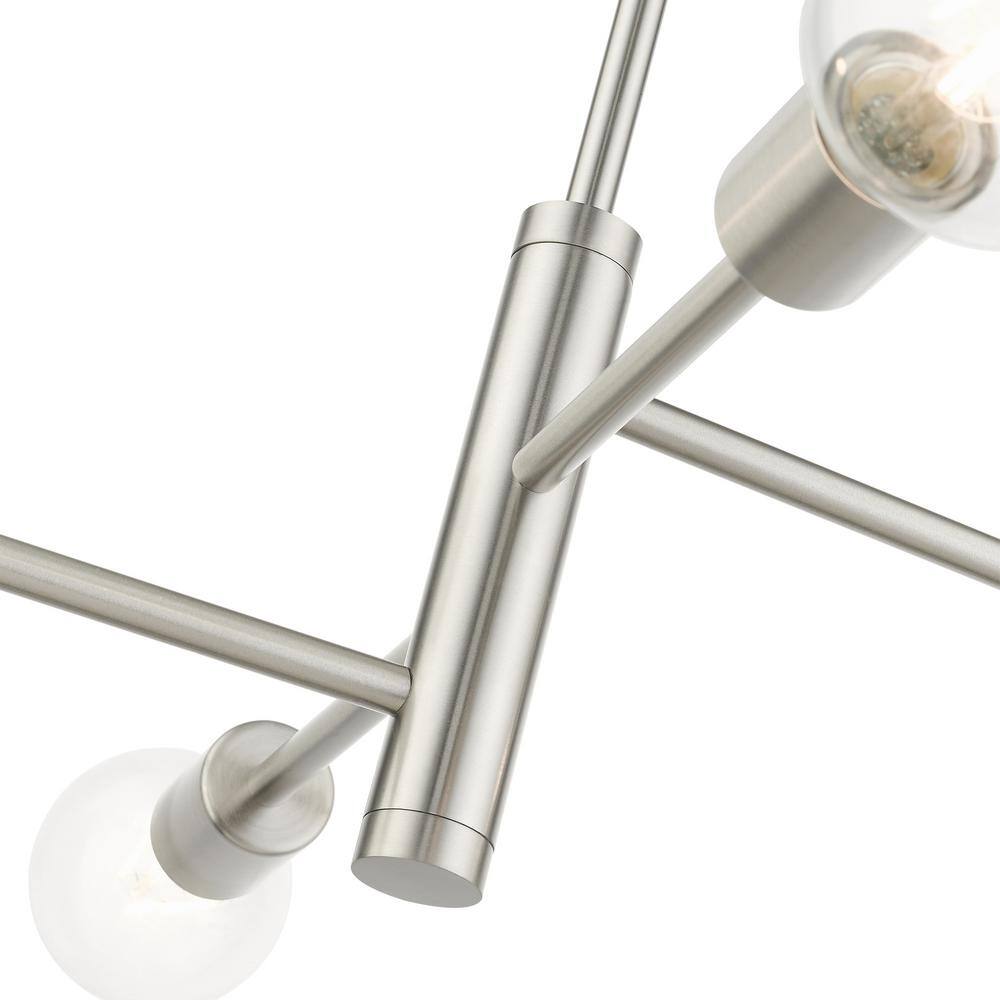Bannister Contemporary 4-Light Asymmetrical Chandelier in Brushed Nickel