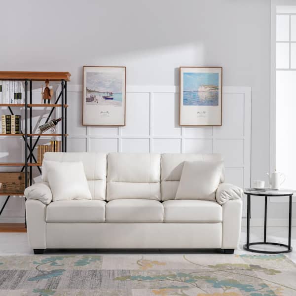 White pleather sofa hotsell